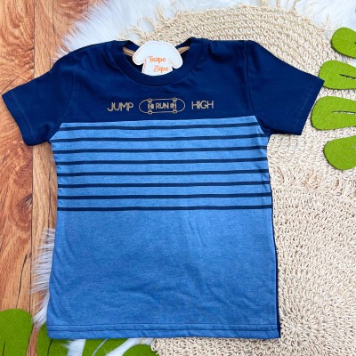 Conj. Camiseta Jump Run High e Bermuda - Marinho e Marrom